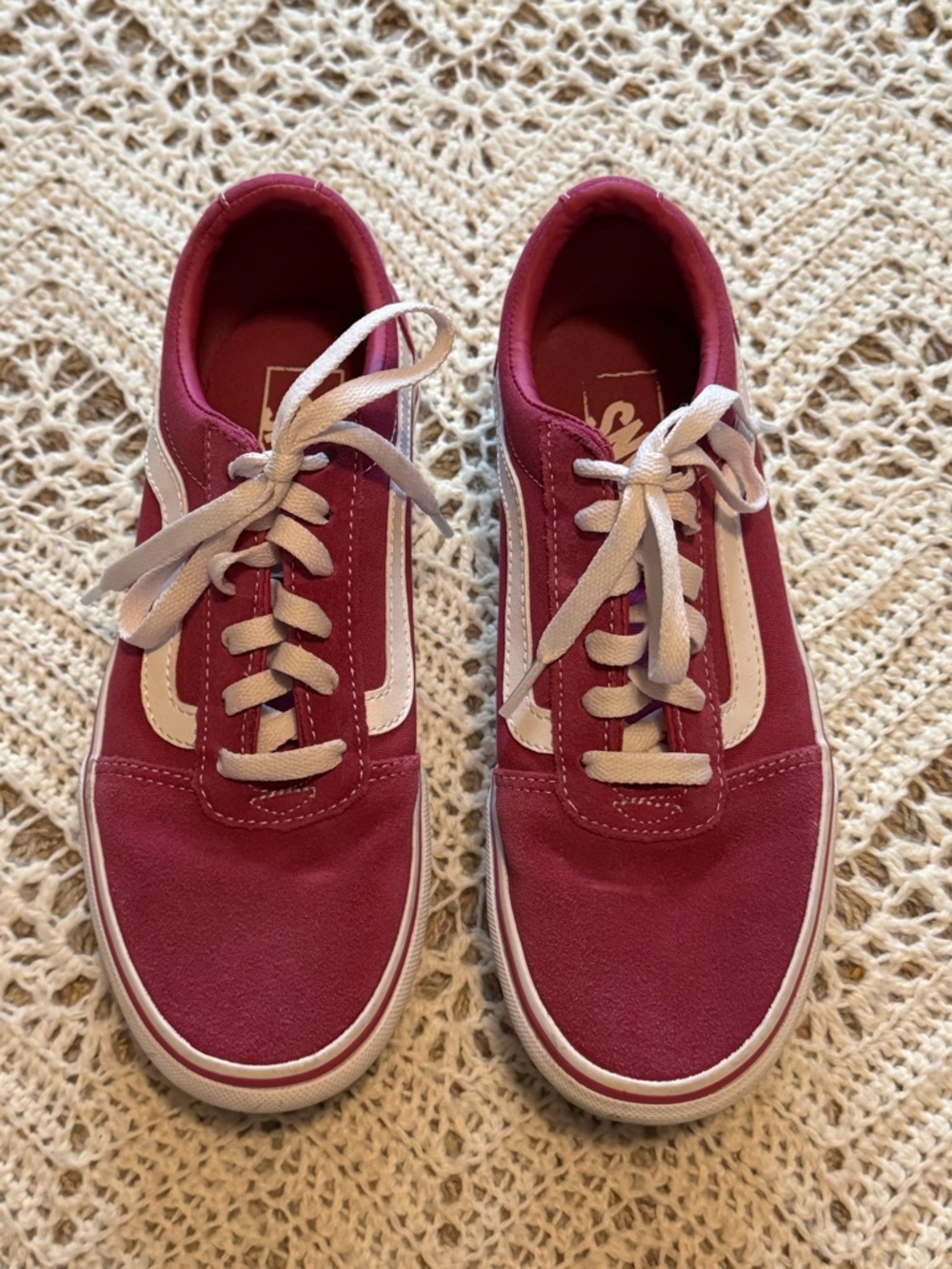 Vans Old Skool Stackform Platform Fuchsia Pink Suede Women's Size 7 Platform